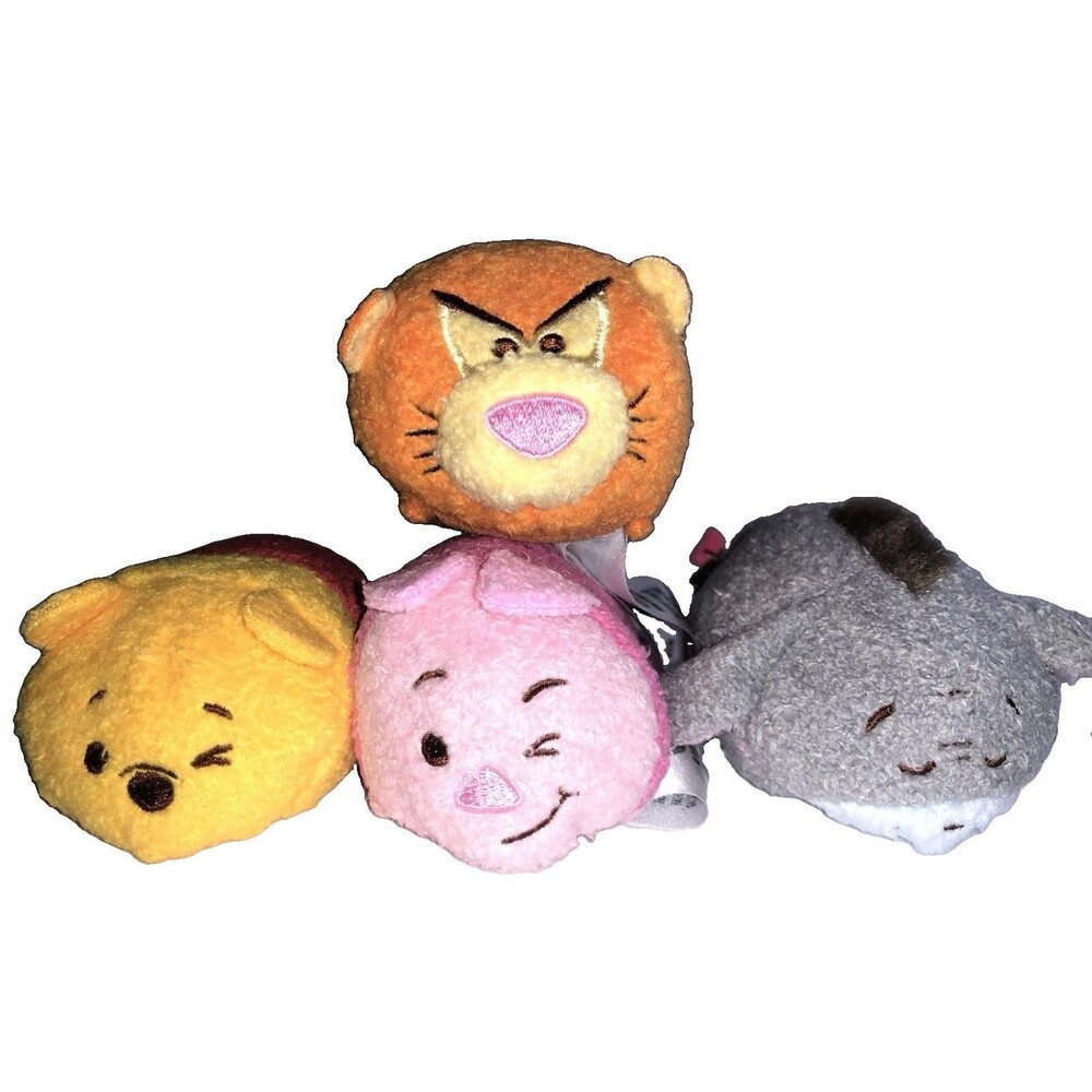 Disney Tsum Tsum mini plush Winnie The Pooh, Tigger, Eeyore, Piglet Lot NEW